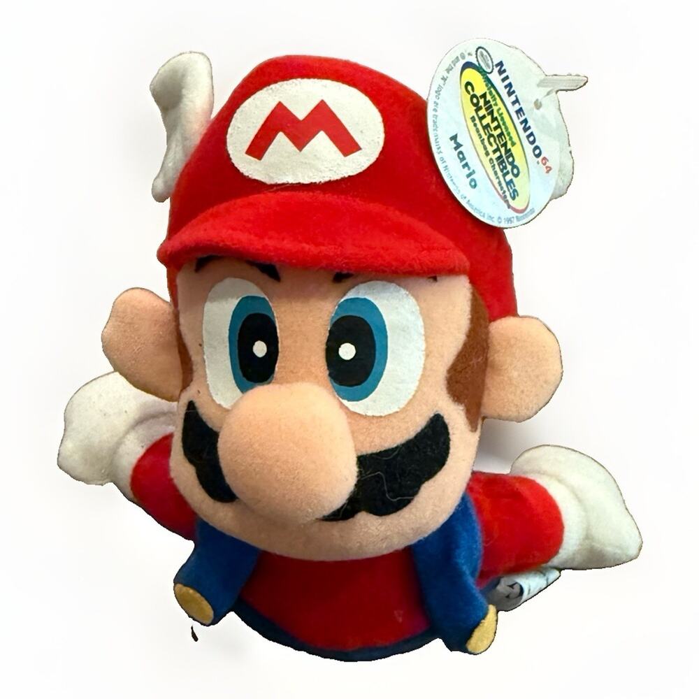 Vintage 1997 Nintendo 64 Mario Wing Cap Collectibles Beanbag Plush BD&A New!